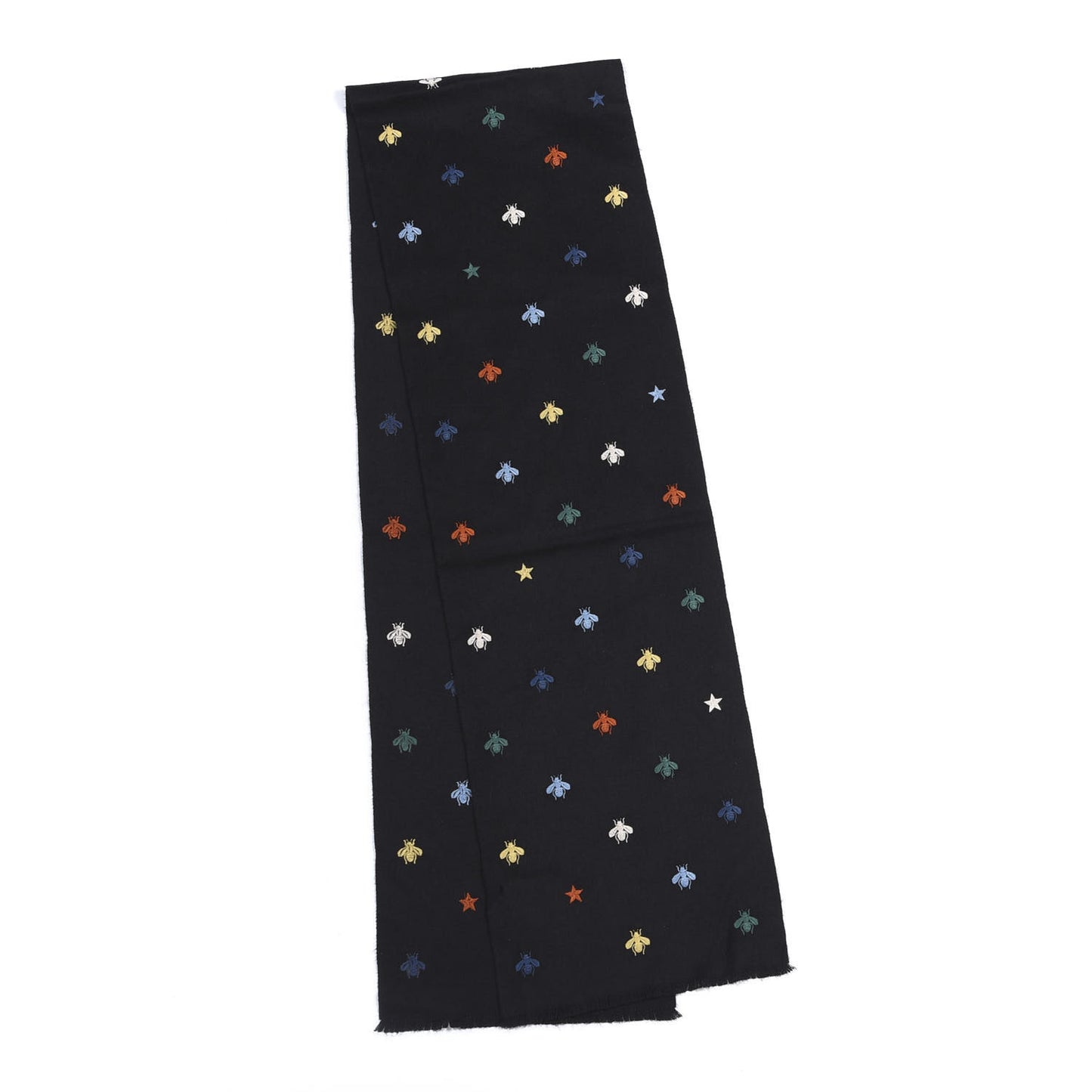 Silk Cashmere Bee Stardust Scarf Black