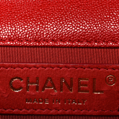 Chanel Caviar Quilted North South Boy Flap Red 6 of 11