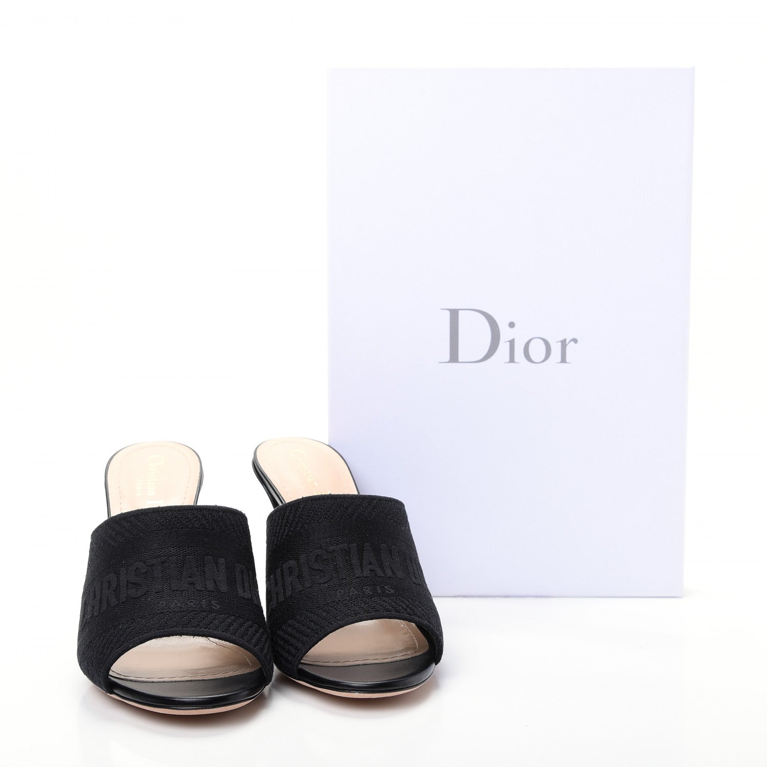 Christian Dior Cotton Embroidered Dway 85mm Slide Sandals 37.5 Black 11 of 11