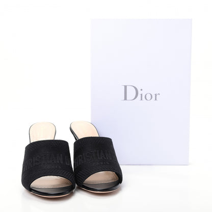 Christian Dior Cotton Embroidered Dway 85mm Slide Sandals 37.5 Black 11 of 11