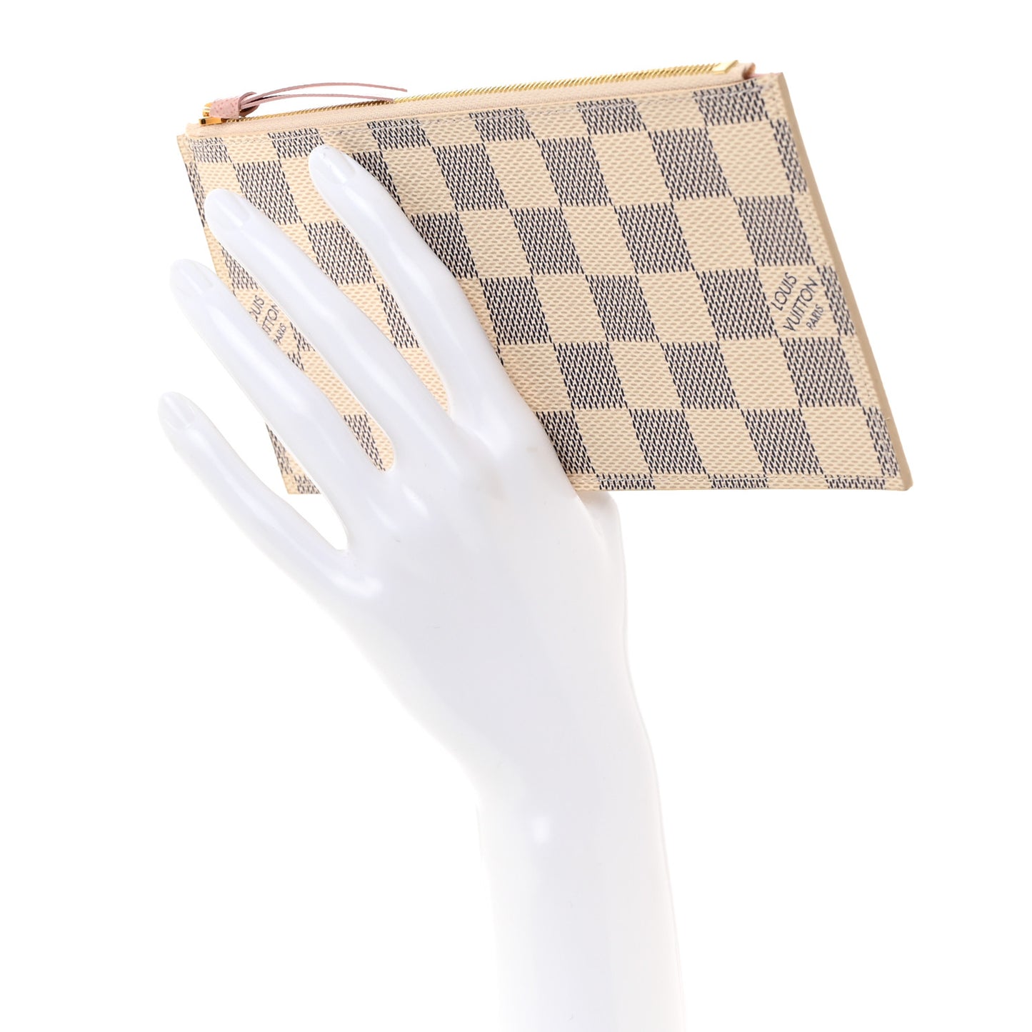 Damier Azur Felicie Chain Wallet Zippered Insert Rose Ballerine