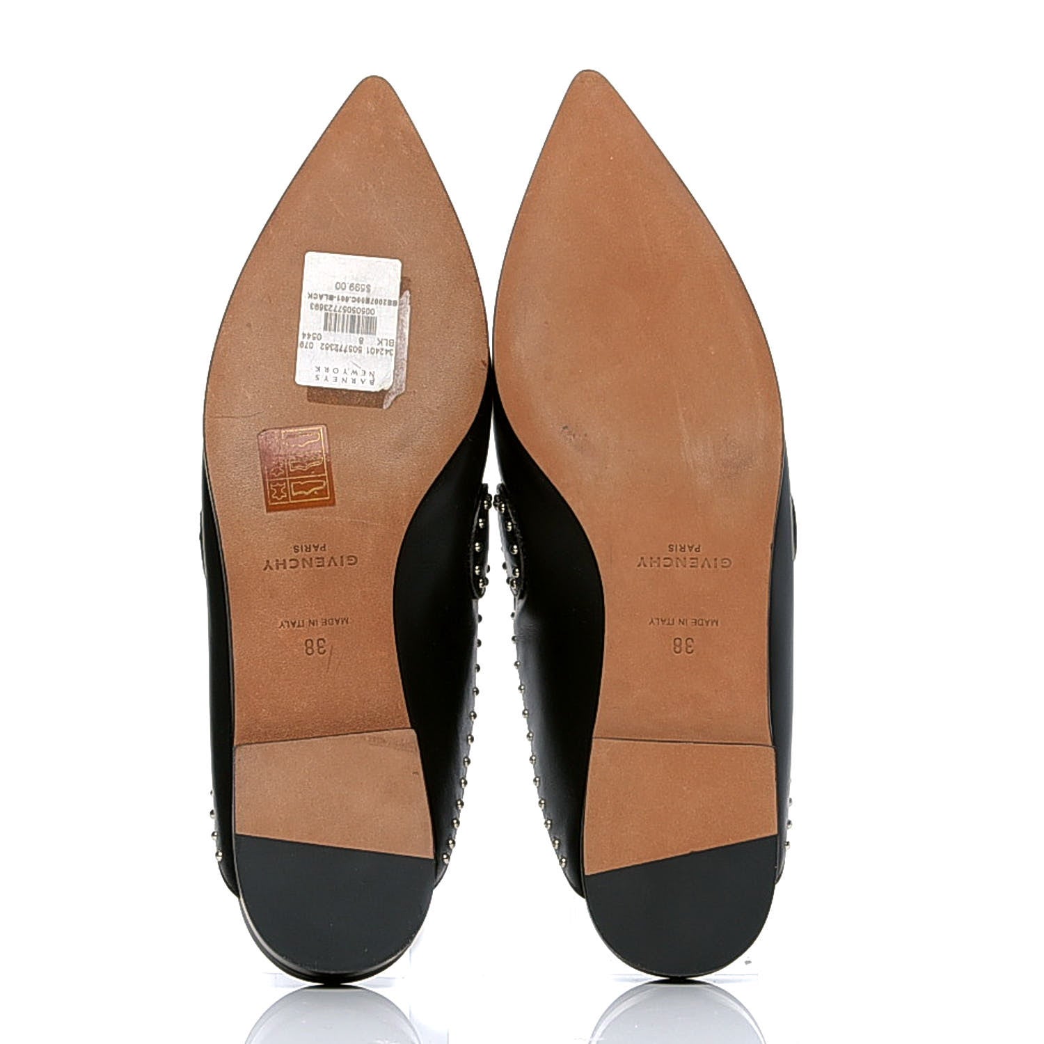 Givenchy Calfskin Studded Elegant Loafer Mule 38 Black 5 of 6