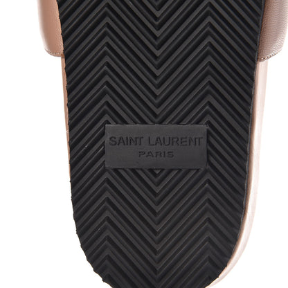 Saint Laurent Lambskin Joan Slide Sandals 35 Nude 7 of 10