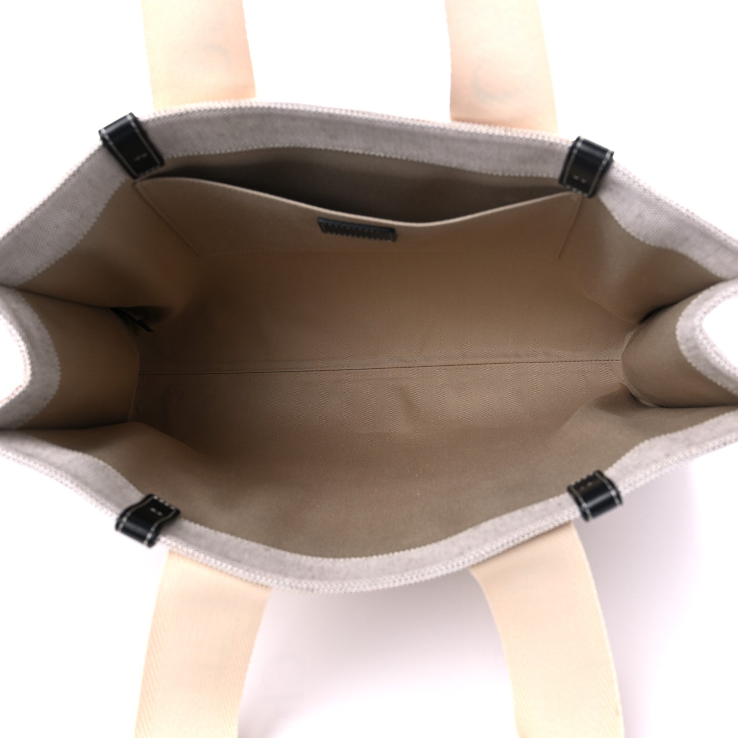 Cotton Calfskin Large Woody Ribbon Tote White Black