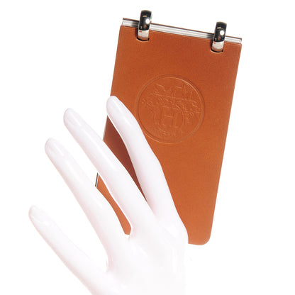 Hermes Hunter Calfskin Embossed Ex Libris Notepad Natural 2 of 6