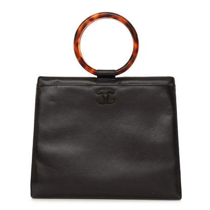 Chanel Lambskin CC Tortoise Top Handle Tote Brown 1 of 16