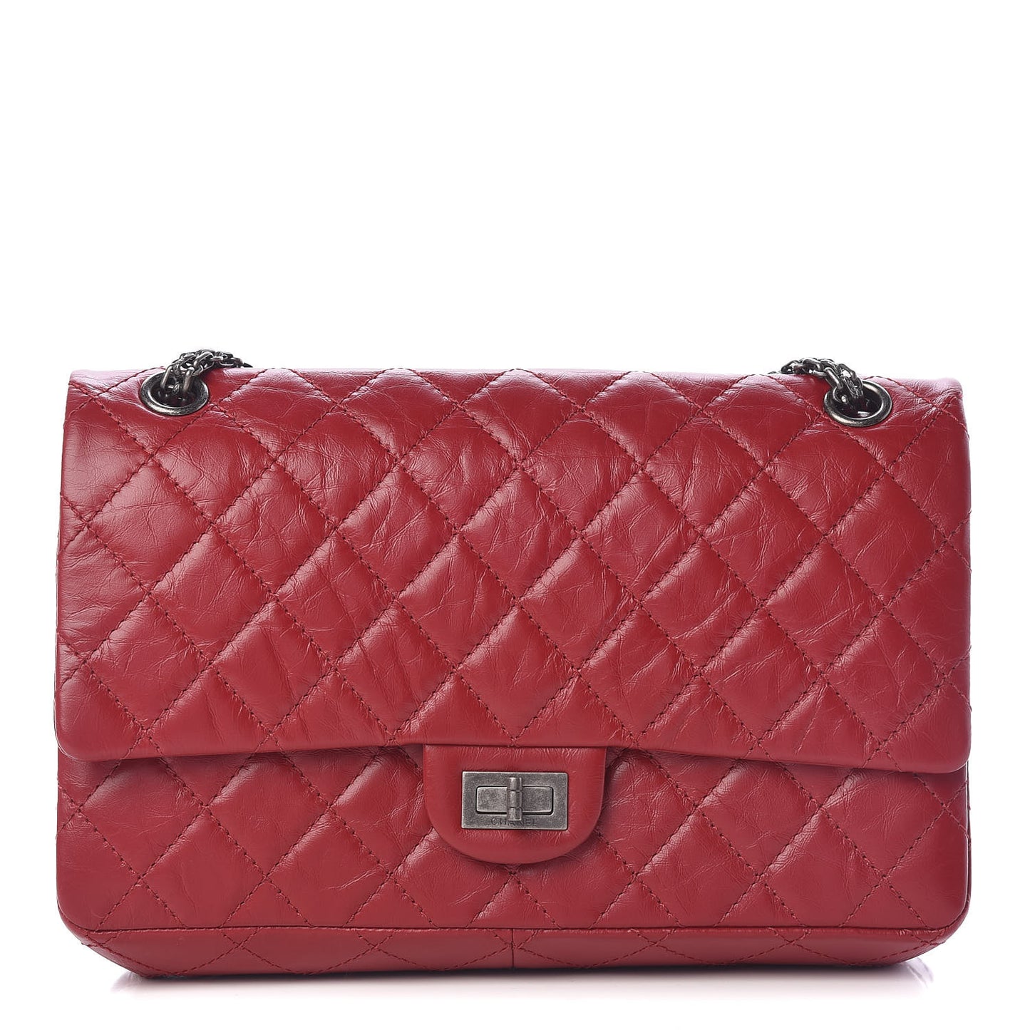 Aged Calfskin Quilted 2.55 Reissue 226 Flap Dark Red