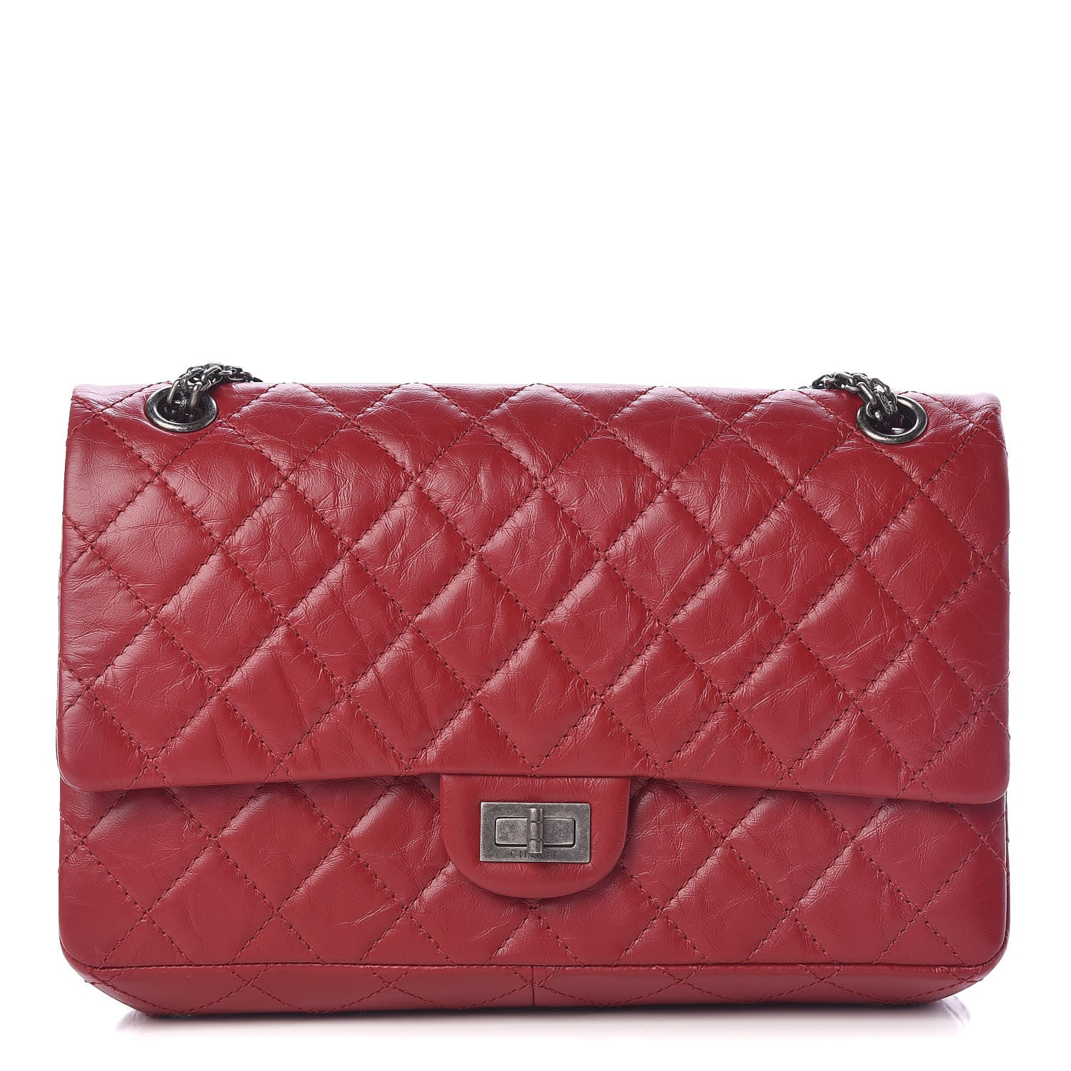 Chanel Aged Calfskin Quilted 2.55 Reissue 226 Flap Dark Red 1 of 13