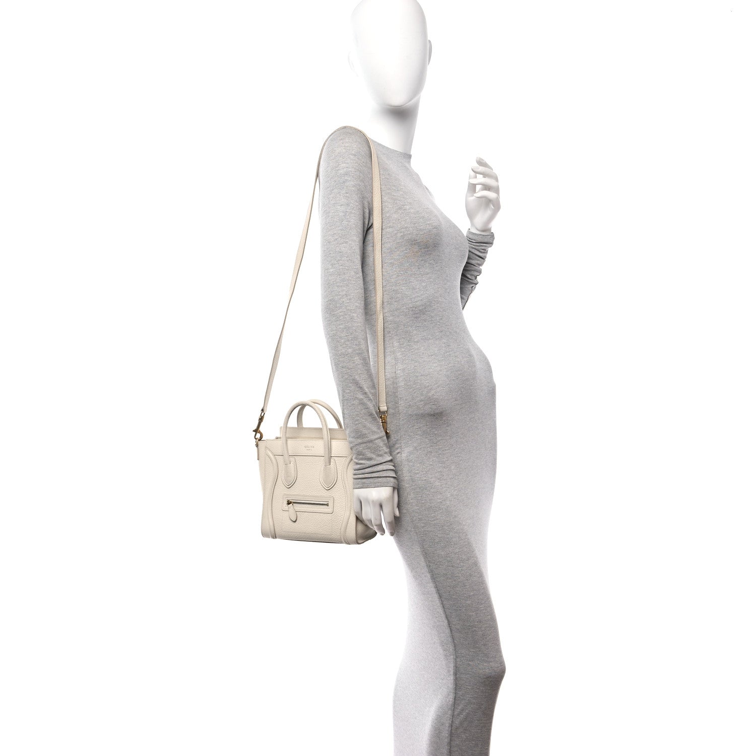 Celine Goatskin Nano Luggage White 2 of 13