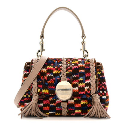 Chloe Cashmere Knit Calfskin Mini Penelope Soft Shoulder Bag Woodrose Multicolor 1 of 10