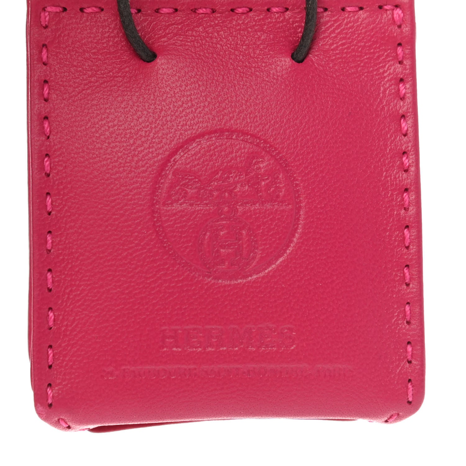 Hermes Milo Lambskin Swift Shopping Bag Charm Rose Mexico 3 of 5