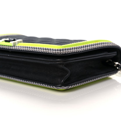 Chanel Canvas Quilted Small Fluo Boy Flap Black Grey Yellow 10 of 14