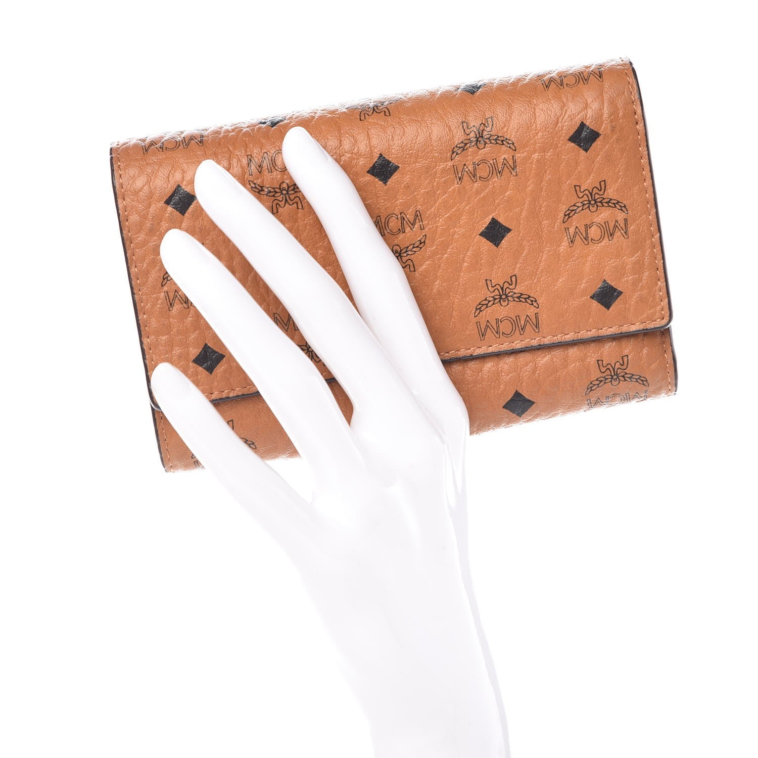 MCM Visetos Tri-Fold Wallet Cognac 2 of 11