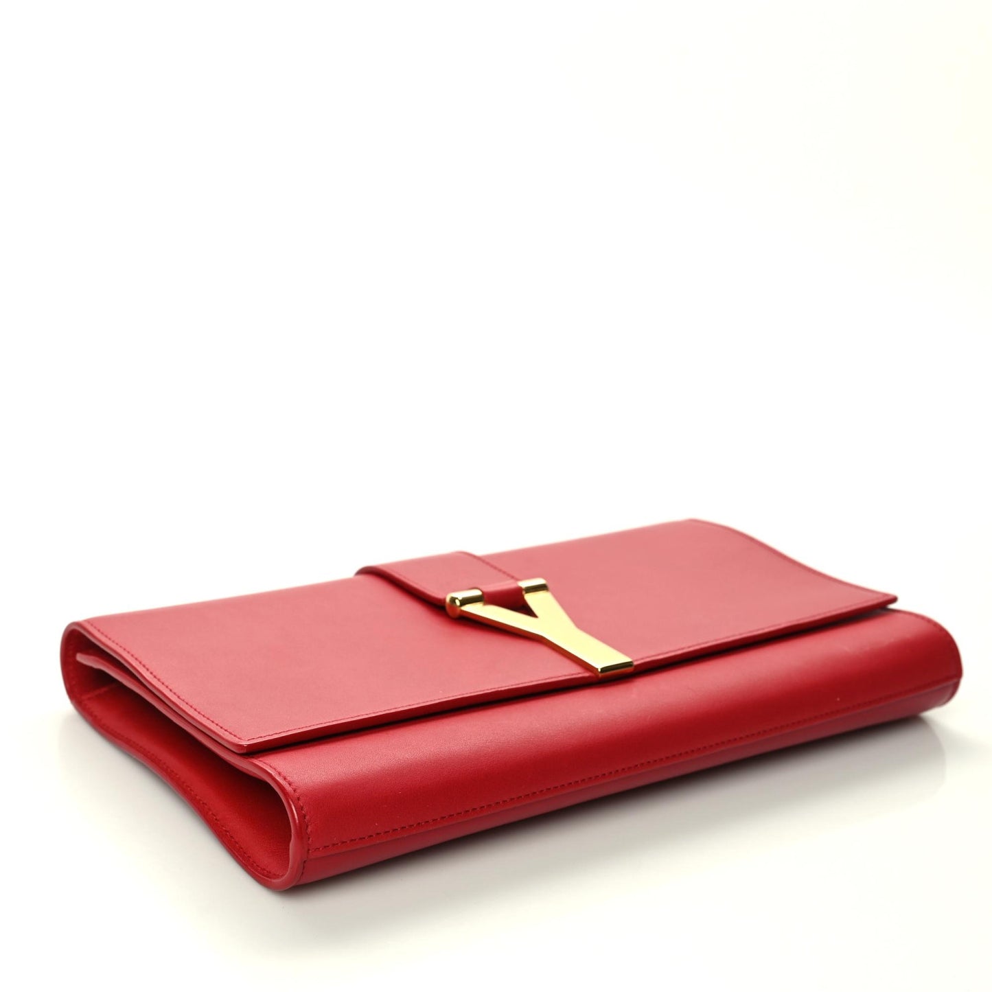 Calfskin Classic Y Ligne Clutch Red