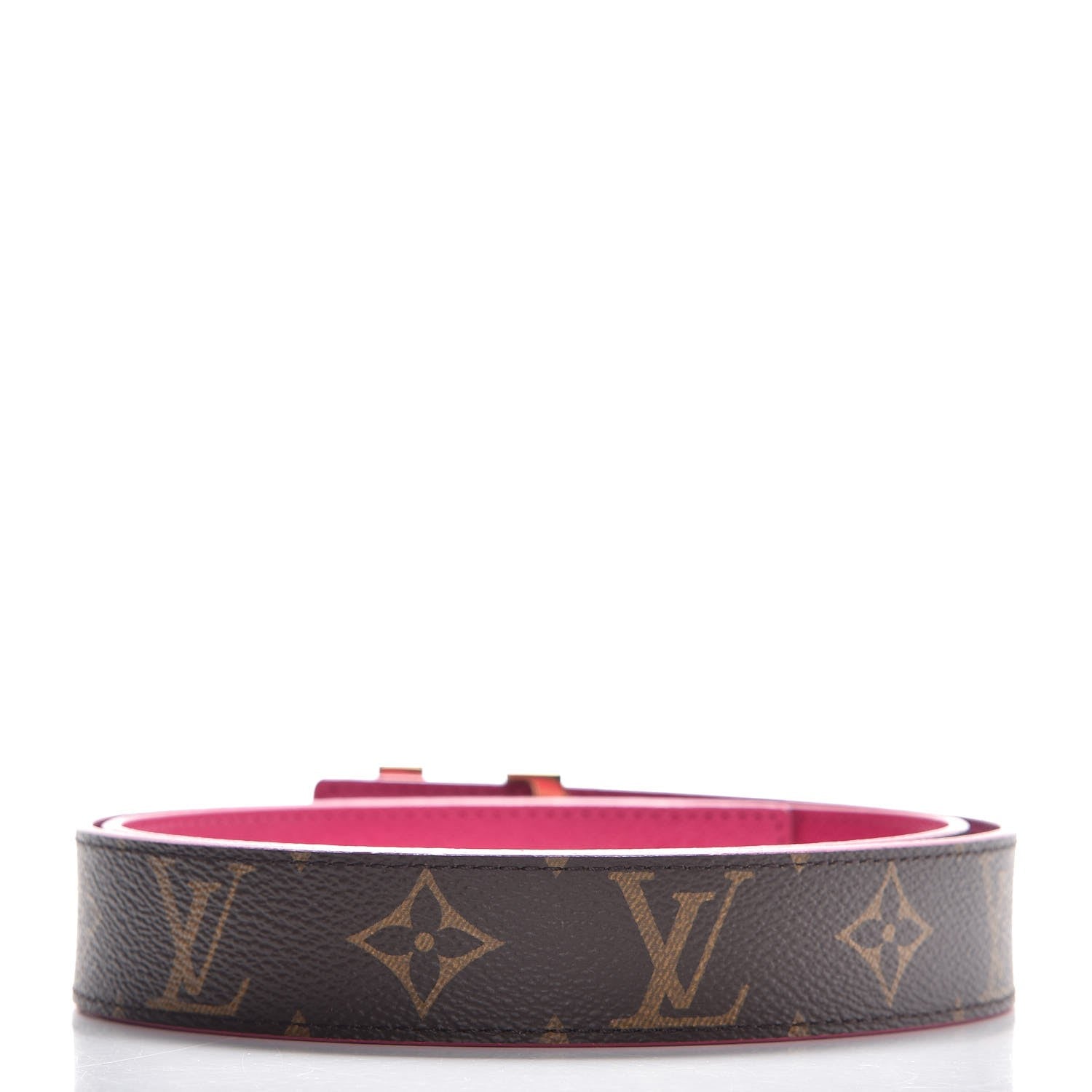 Louis Vuitton Monogram Calfskin 30mm LV Initiales Reversible Belt 85 34 Fuchsia 3 of 6