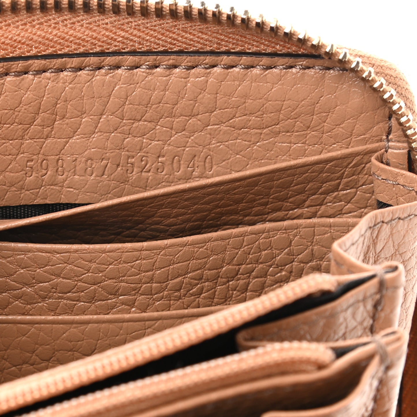 Pebbled Calfskin Soho Zip Around Wallet Camelia