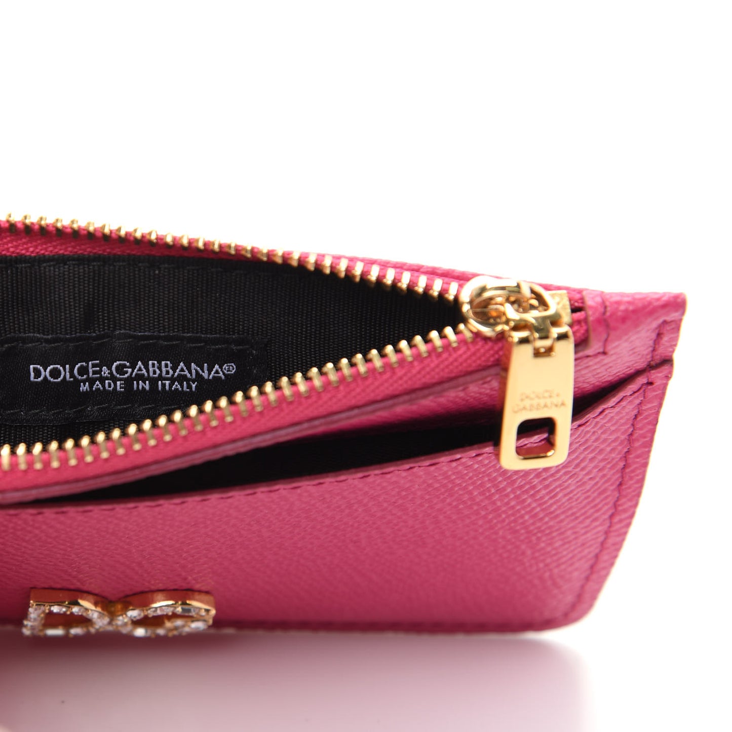 Dauphine Embellished Logo Zip Card Holder Pink