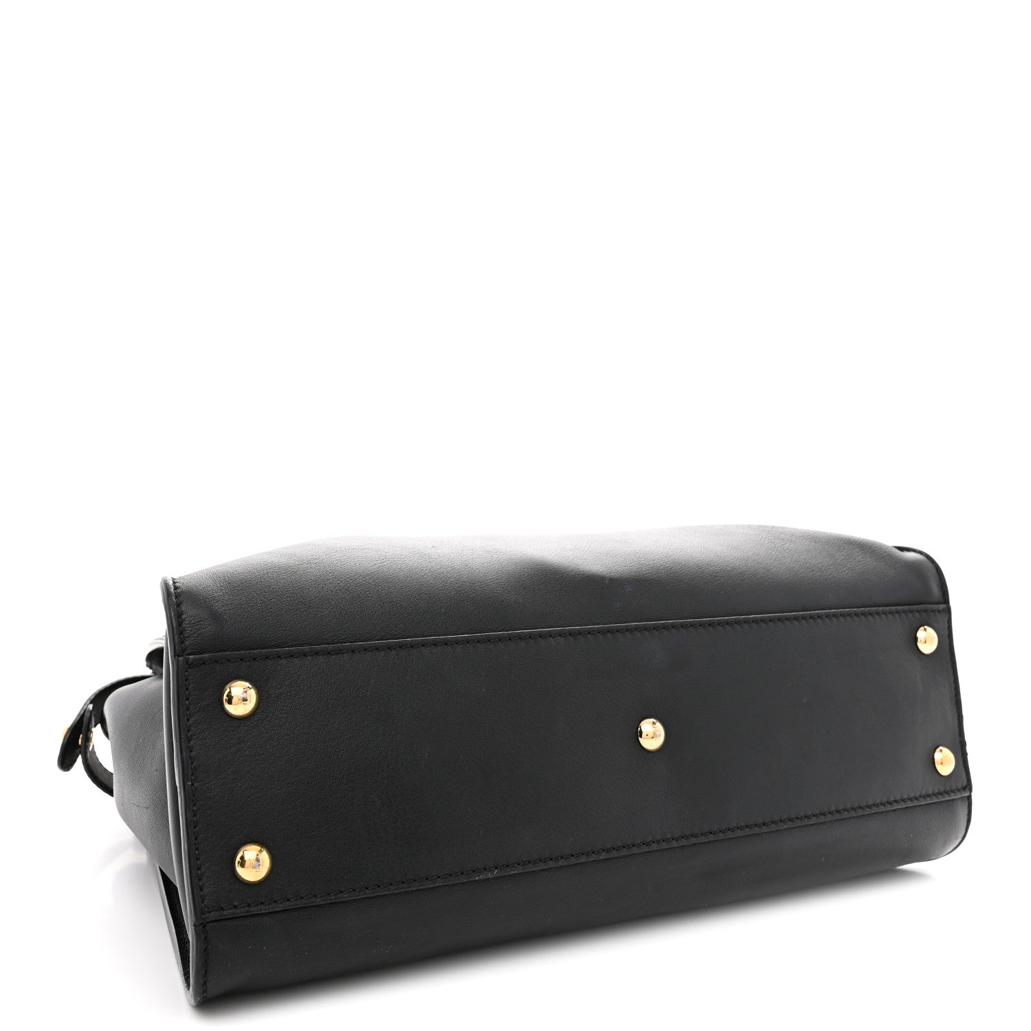 Fendi Vitello Seta Shiny Nappa Medium Peekaboo Iconic Satchel Black 4 of 11