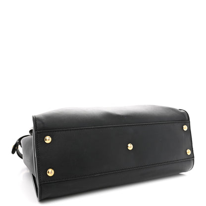 Fendi Vitello Seta Shiny Nappa Medium Peekaboo Iconic Satchel Black 4 of 11
