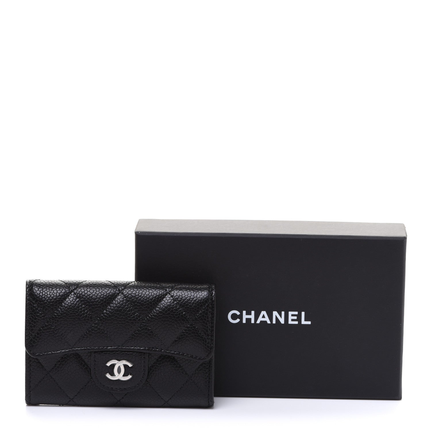 Chanel Caviar Quilted Flap Card Holder Wallet Black 9 of 9