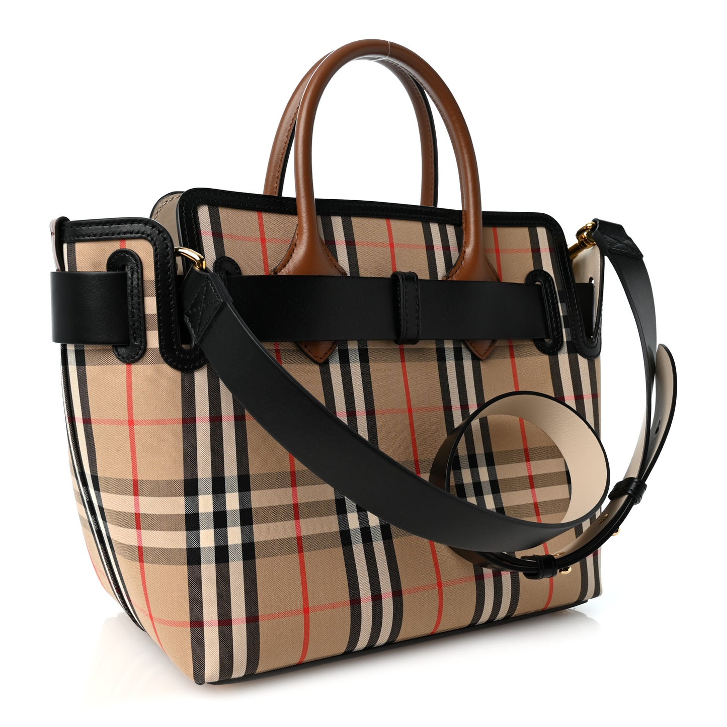 Calfskin Vintage Check Triple Stud Small Belt Bag Archive Beige