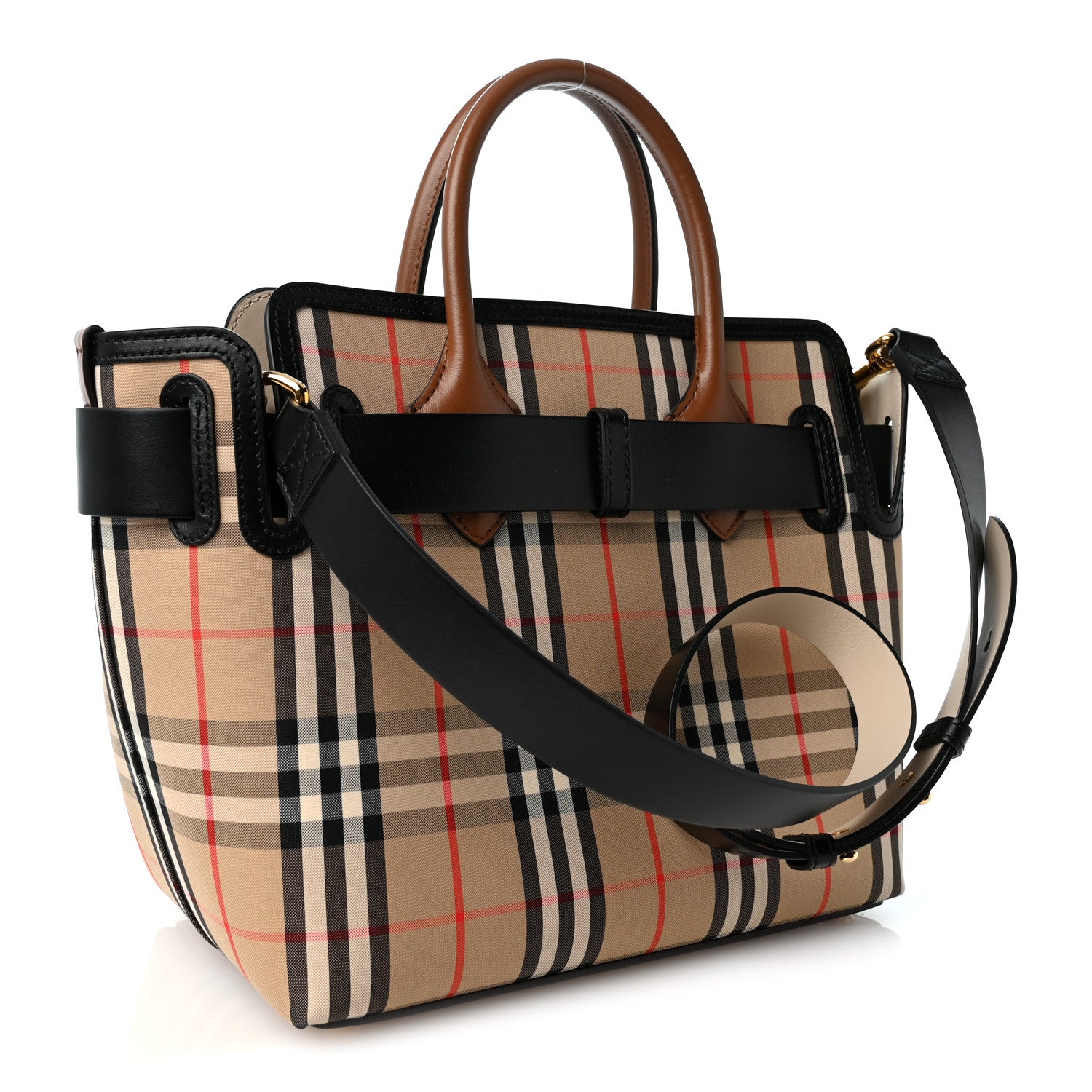Burberry Calfskin Vintage Check Triple Stud Small Belt Bag Archive Beige 3 of 10