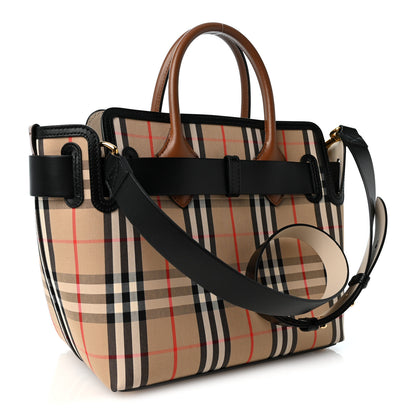 Burberry Calfskin Vintage Check Triple Stud Small Belt Bag Archive Beige 3 of 10