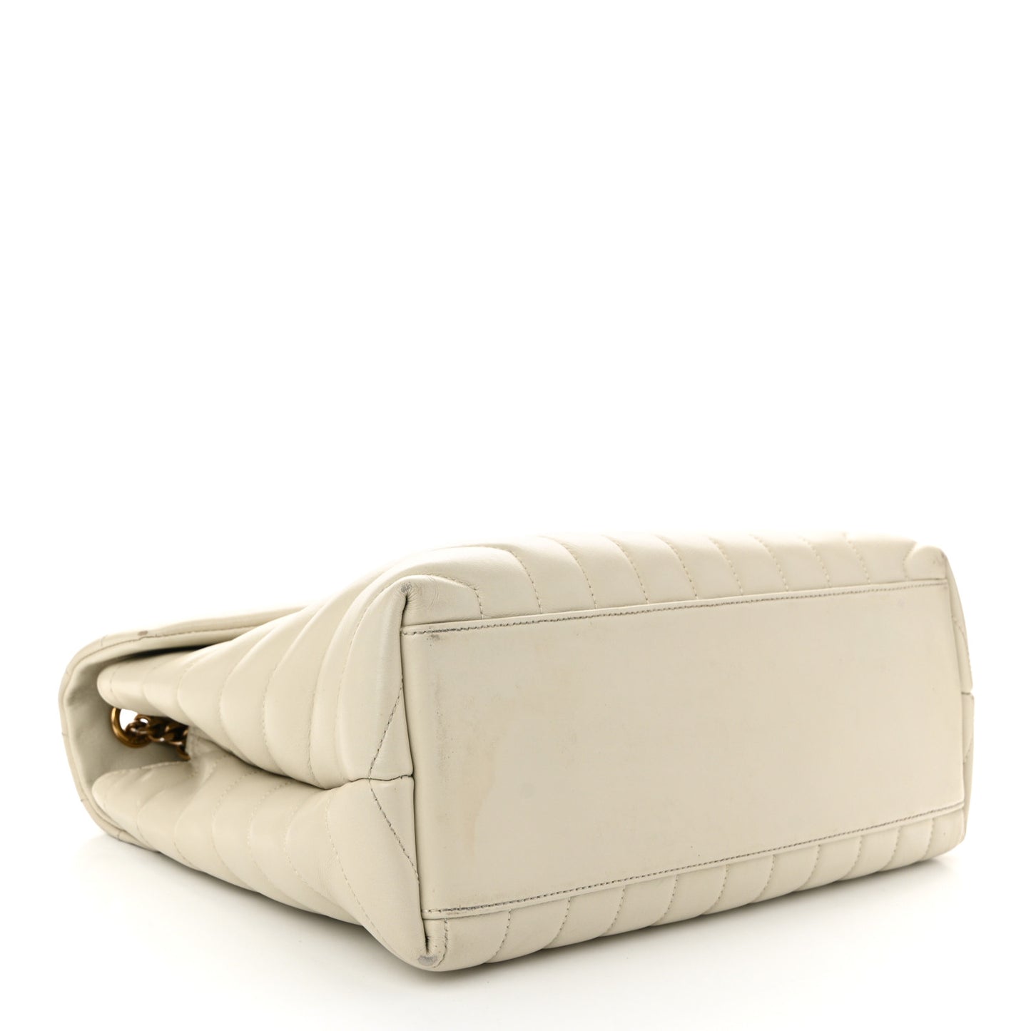 Calfskin Y Quilted Monogram Medium Loulou Chain Satchel Crema Soft