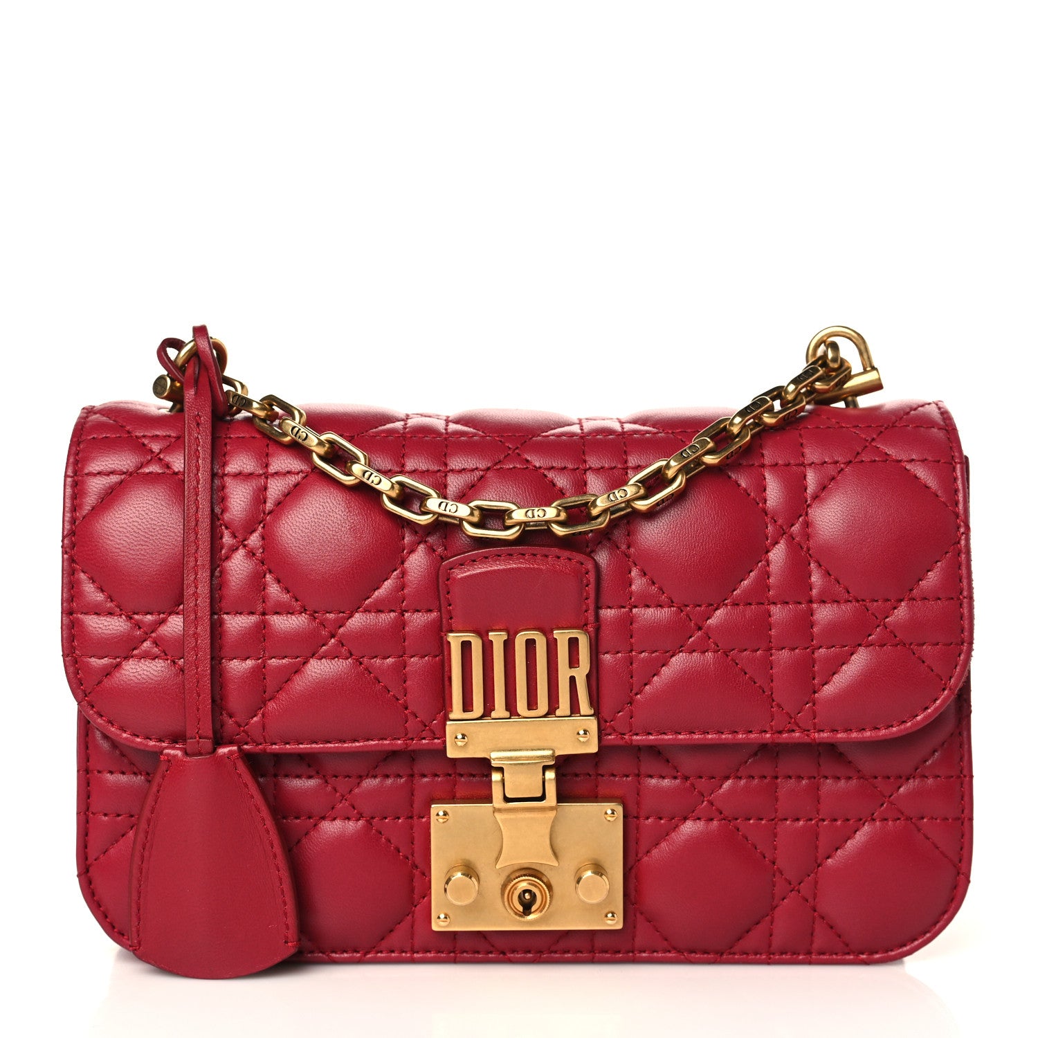 Christian Dior Lambskin Cannage Small Dioraddict Flap Bag Red 1 of 8