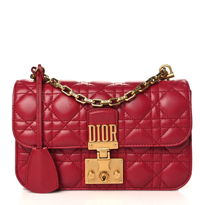 Christian Dior Lambskin Cannage Small Dioraddict Flap Bag Red 1 of 8