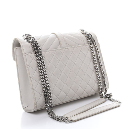 Saint Laurent Grain De Poudre Textured Mixed Matelasse Medium Triquilt Monogram Satchel Porcellana 3 of 13