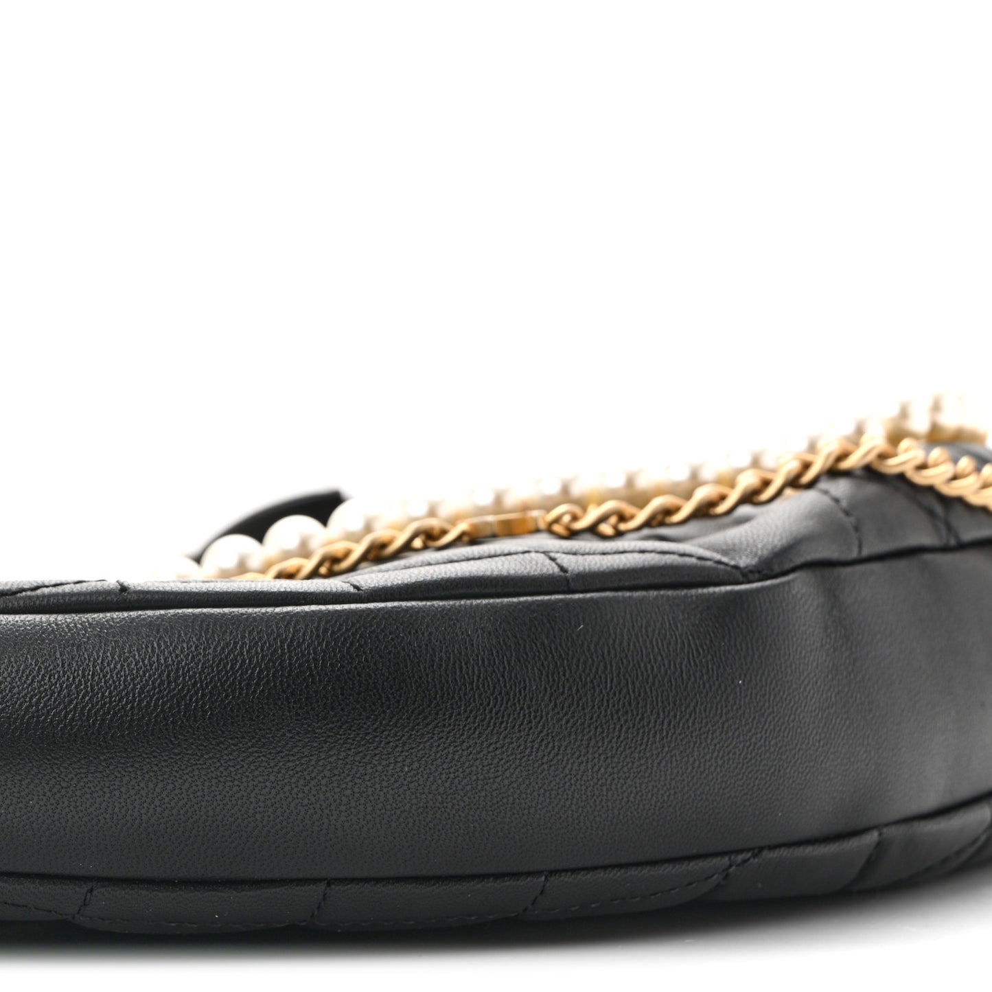 Lambskin Quilted All About Chains Hobo Black