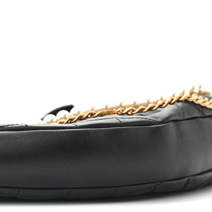 Chanel Lambskin Quilted All About Chains Hobo Black 9 of 13