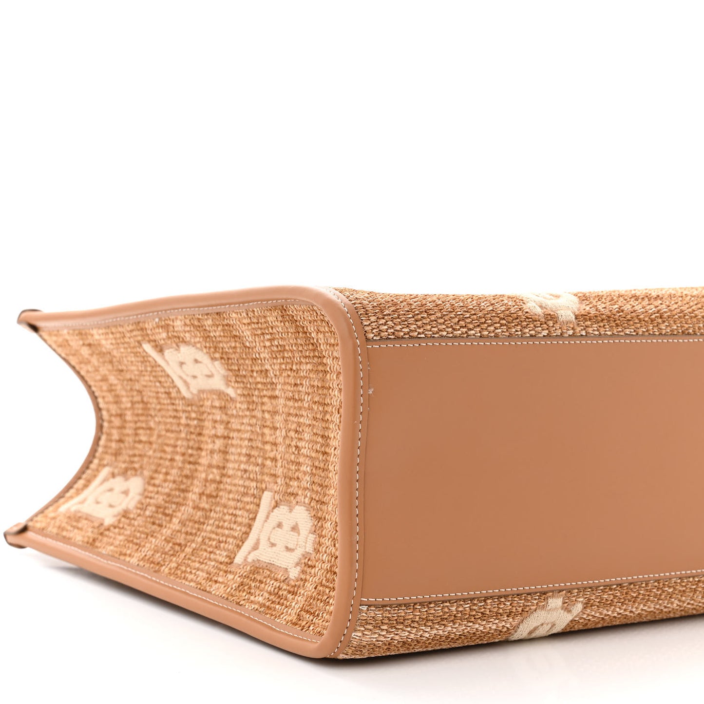 Raffia Calfskin Large Freya Tote Natural