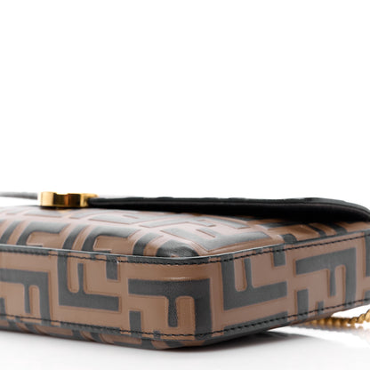Fendi Vitello Soft F is Fendi Bi-Color FF 1974 Embossed Envelope Wallet On Chain with Pouches Maya Black 16 of 18