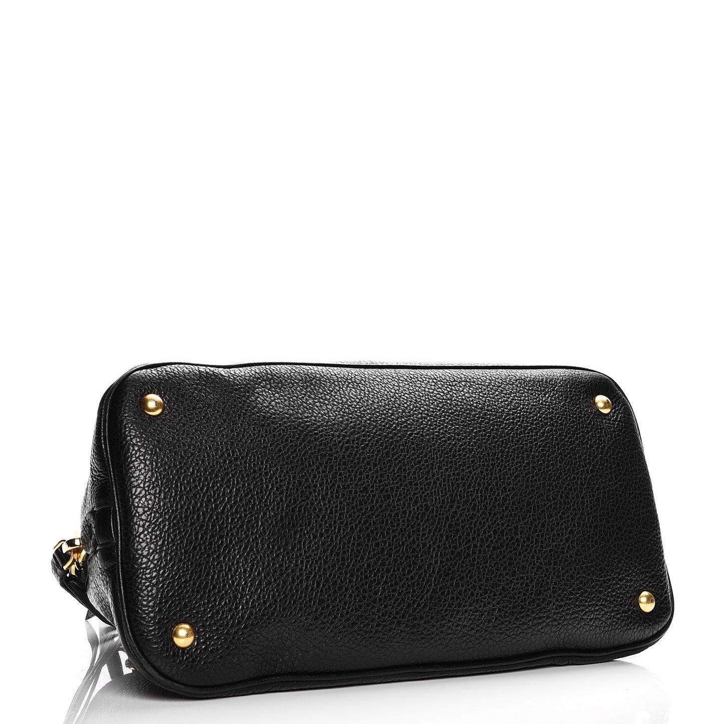 Goatskin Madras Bauletto Top Handle Tote Nero Black