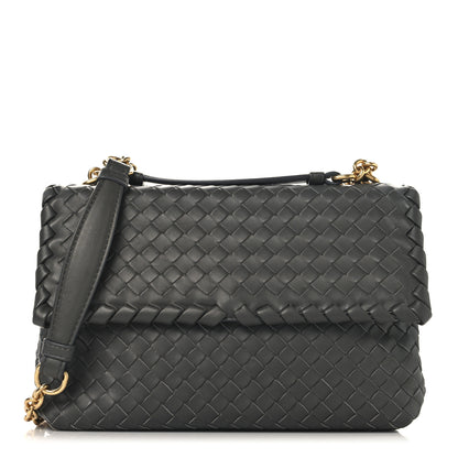 Bottega Veneta Nappa Intrecciato Small Olimpia Shoulder Bag Steel 1 of 10