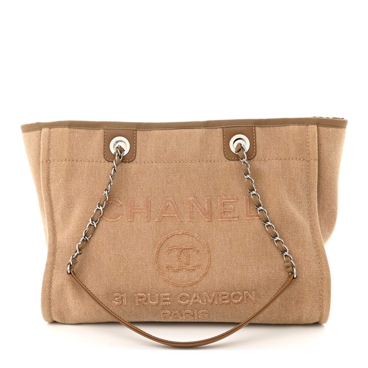Chanel Canvas Sequin Small Deauville Tote Ecru 1 of 10