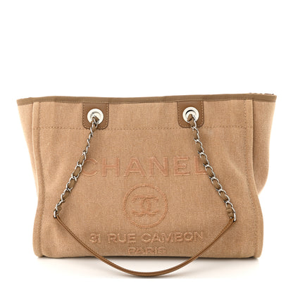 Chanel Canvas Sequin Small Deauville Tote Ecru 1 of 10