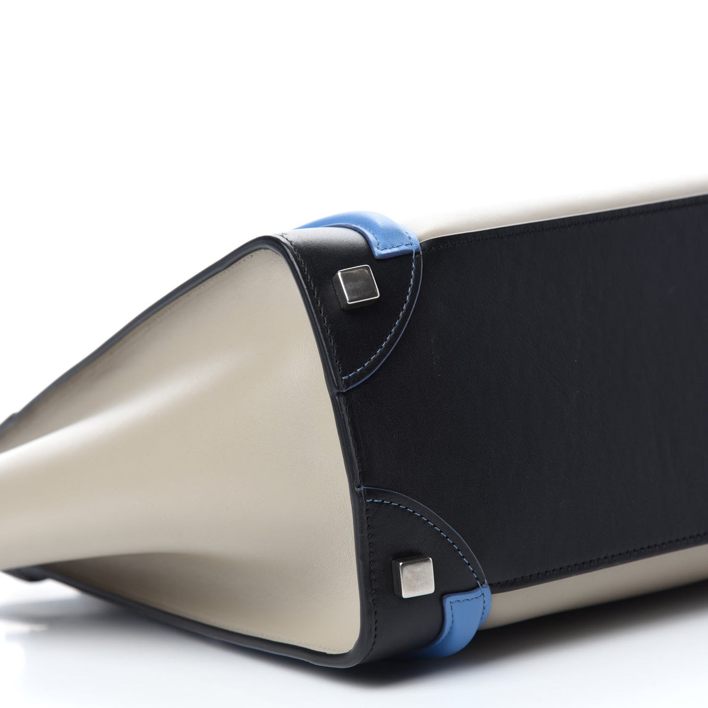 Shiny Smooth Calfskin Micro Tri-Color Luggage Quartz
