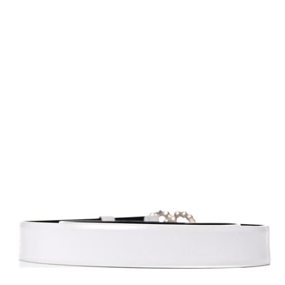 Chanel Calfskin Pearl Crystal CC Belt 75 30 White 2 of 7
