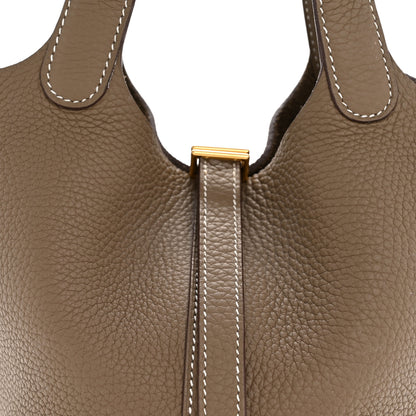 Hermes Taurillon Clemence Picotin Lock 18 PM Etoupe 8 of 14