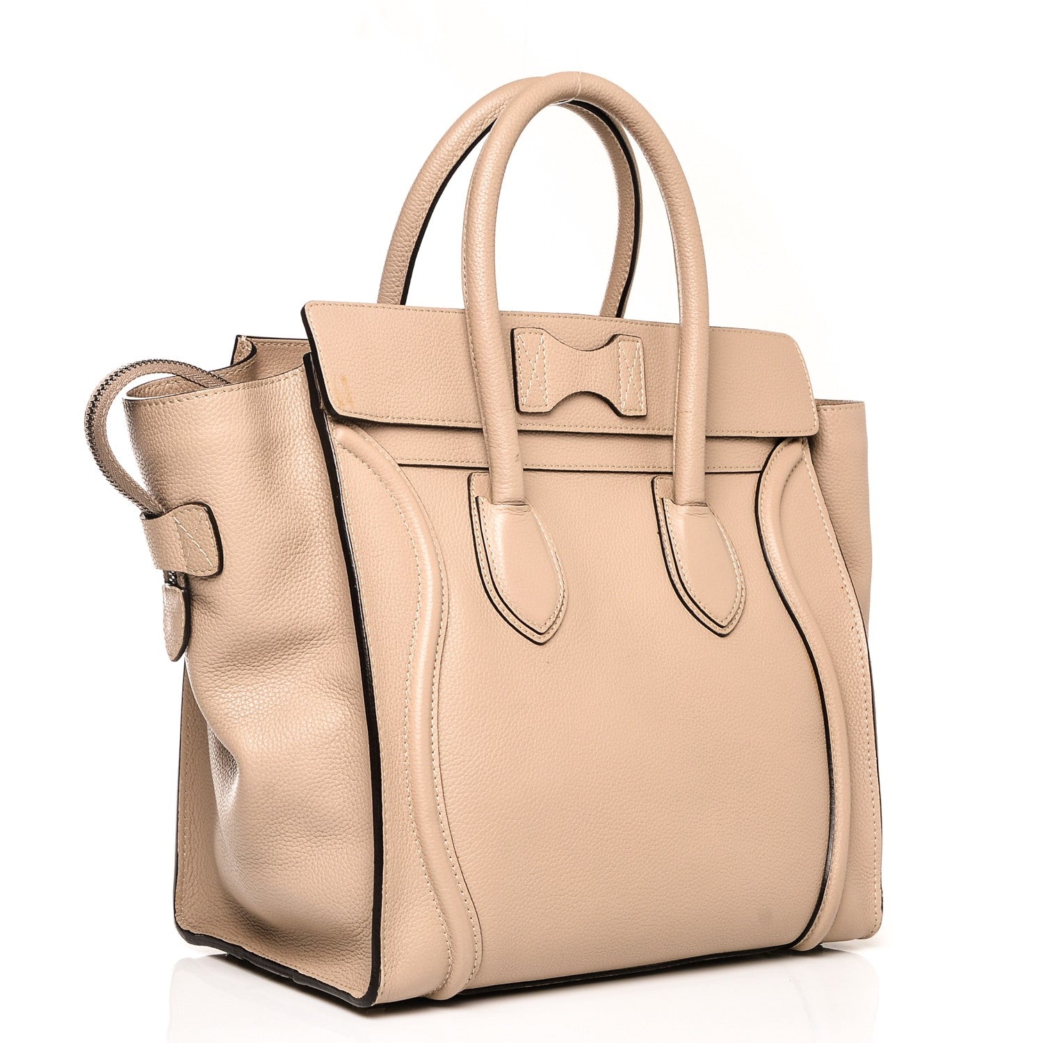 Celine Drummed Calfskin Mini Luggage Dune 3 of 11