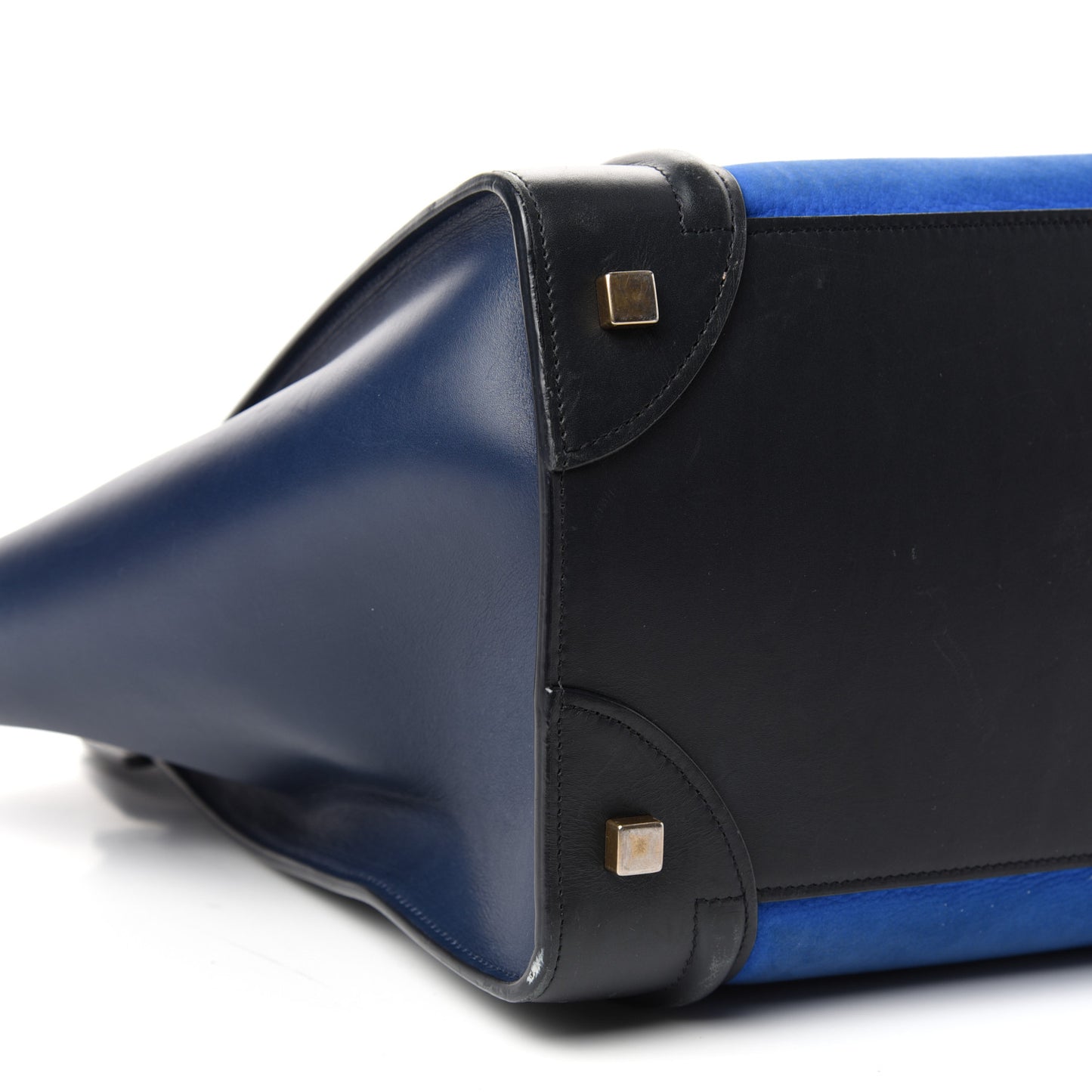Nubuck Smooth Calfskin Mini Tri-Color Luggage Bright Blue
