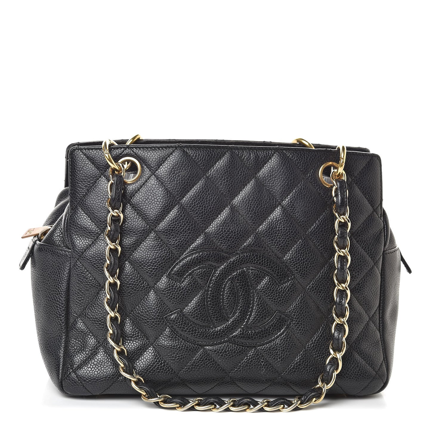 Caviar Quilted Petit Timeless Tote PTT Black