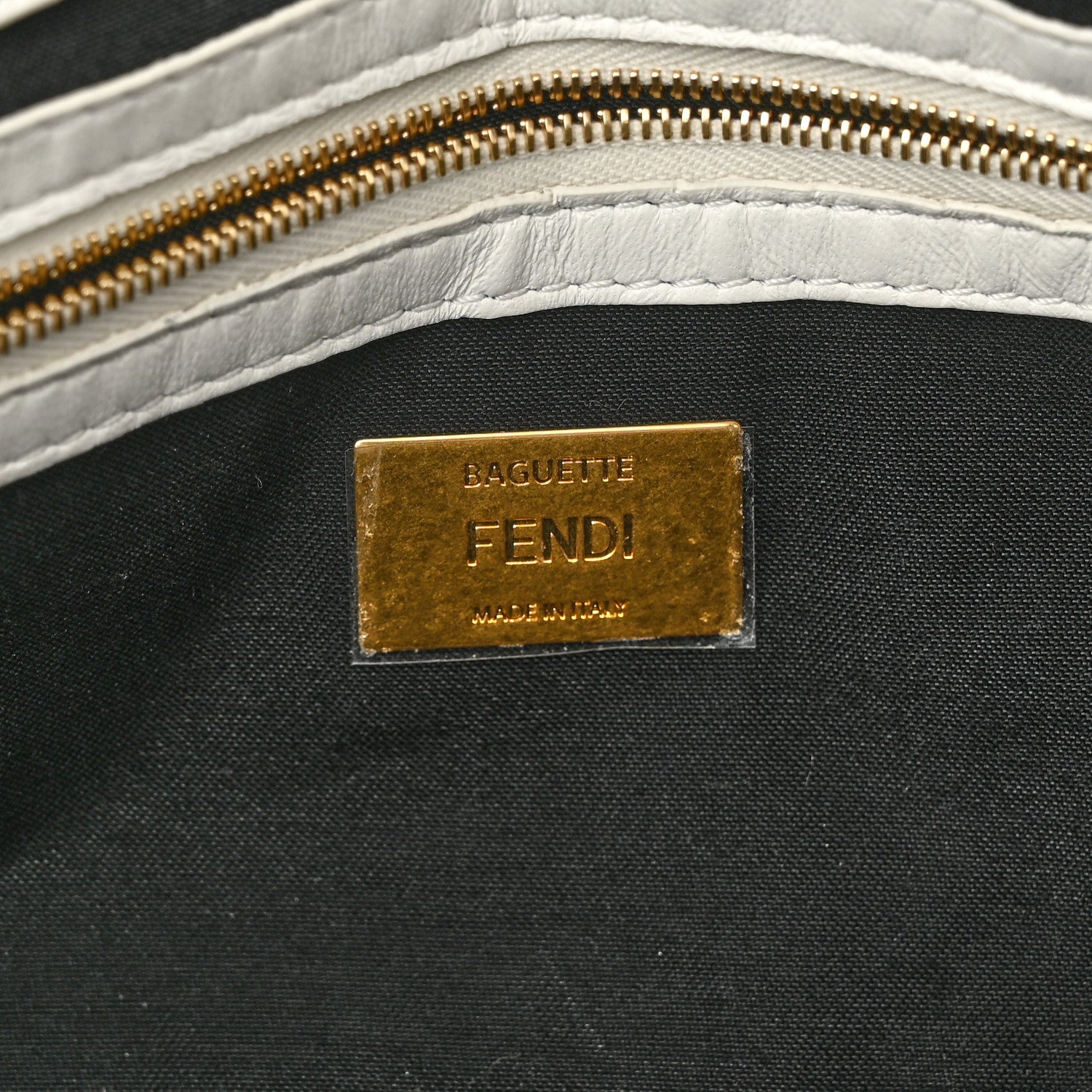 Fendi X JOSHUA VIDES Nappa FF Embossed Baguette White Black 6 of 10