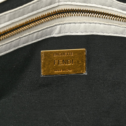 Fendi X JOSHUA VIDES Nappa FF Embossed Baguette White Black 6 of 10