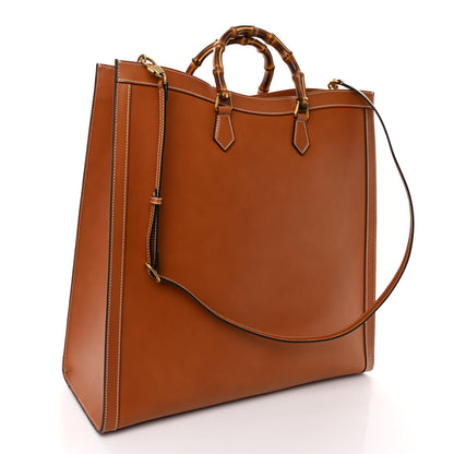 Gucci Calfskin Studded Maxi Diana Tote Bag Cuir 3 of 10