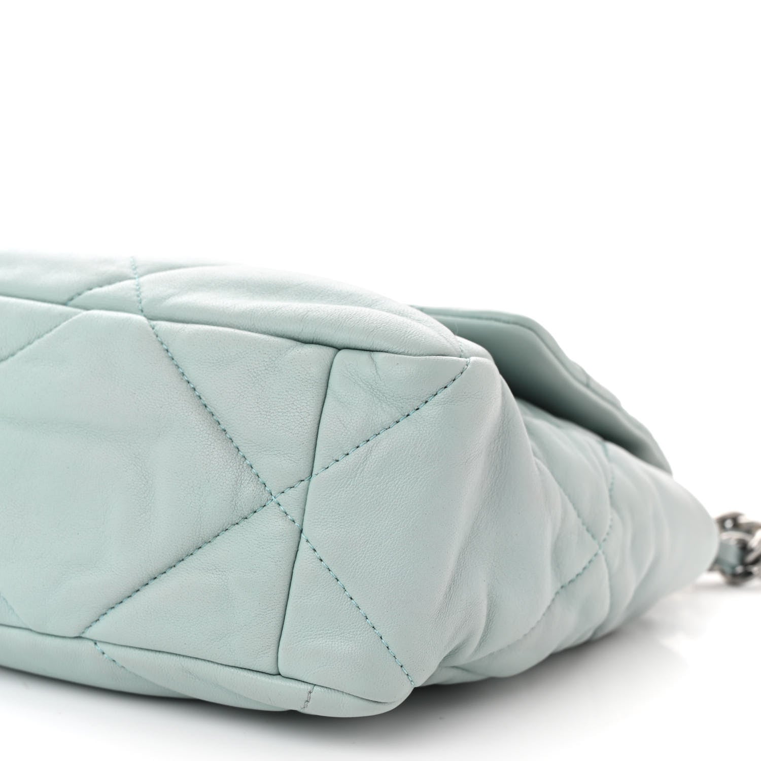Chanel Lambskin Quilted Large Chanel 19 Flap Light Blue 10 of 10