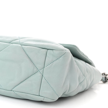 Chanel Lambskin Quilted Large Chanel 19 Flap Light Blue 10 of 10